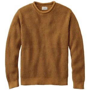 Men's L.L.Bean Organic Cotton Waffle Sweater, Rollneck Crew small